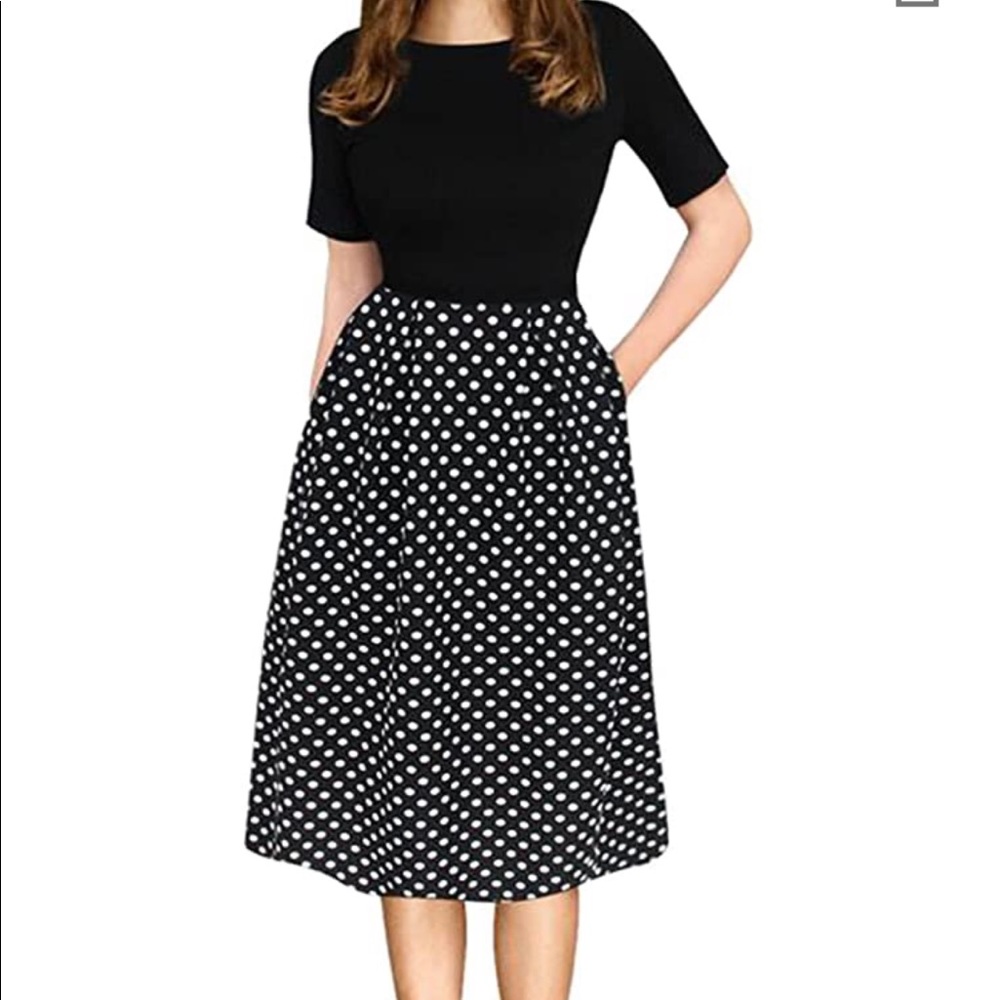 Excellent condition polka dot dress size medium